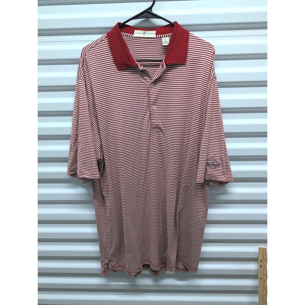 Fairway & Greene Polo Shirt XL Mens Red White Striped Mercerized Cotton Golf Tee — photo 2